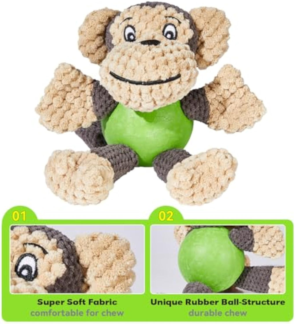 Dog Toys Cute Squeaky Monkey Puppy Toys Plush Dog Toys With Stuffed Animal To Keep Busy For Small Medium Dogs Indoor With Outdoor